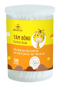 Tăm bông trẻ em Cotton Buds For Kid Bông Bạch Tuyết (Hũ 120 que)
