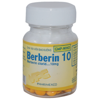 Thuốc điều trị tiêu chảy Berberin 10 Pharimexco (Chai 100 viên)