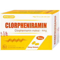 Thuốc chống dị ứng Clorpheniramin 4 Khánh Hòa (Hộp 200 viên)