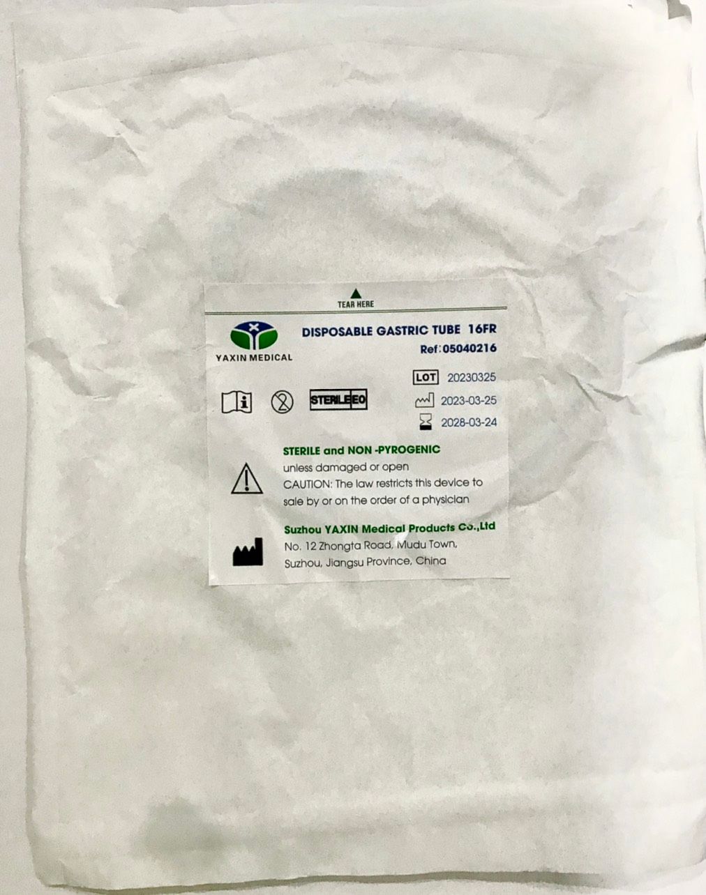 Dây Cho Ăn Nuôi Dạ Dày Disposable Gastric Tube Yaxin Medical 16fr (túi ...