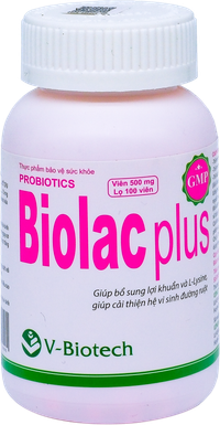 Men hỗ trợ tiêu hóa Biolac Plus V-Biotech (Chai 100 viên)