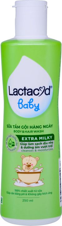 Sữa tắm gội Lactacyd Baby Extra Milky cho bé (Chai nhỏ)