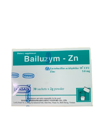 Hỗ trợ bôt sung men tiêu hóa Bailuzym-Zn (Hộp 30 gói)