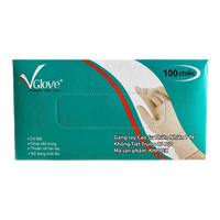 Găng tay y tế Latex có bột trơn size L Vglove (Hộp 100 chiếc)