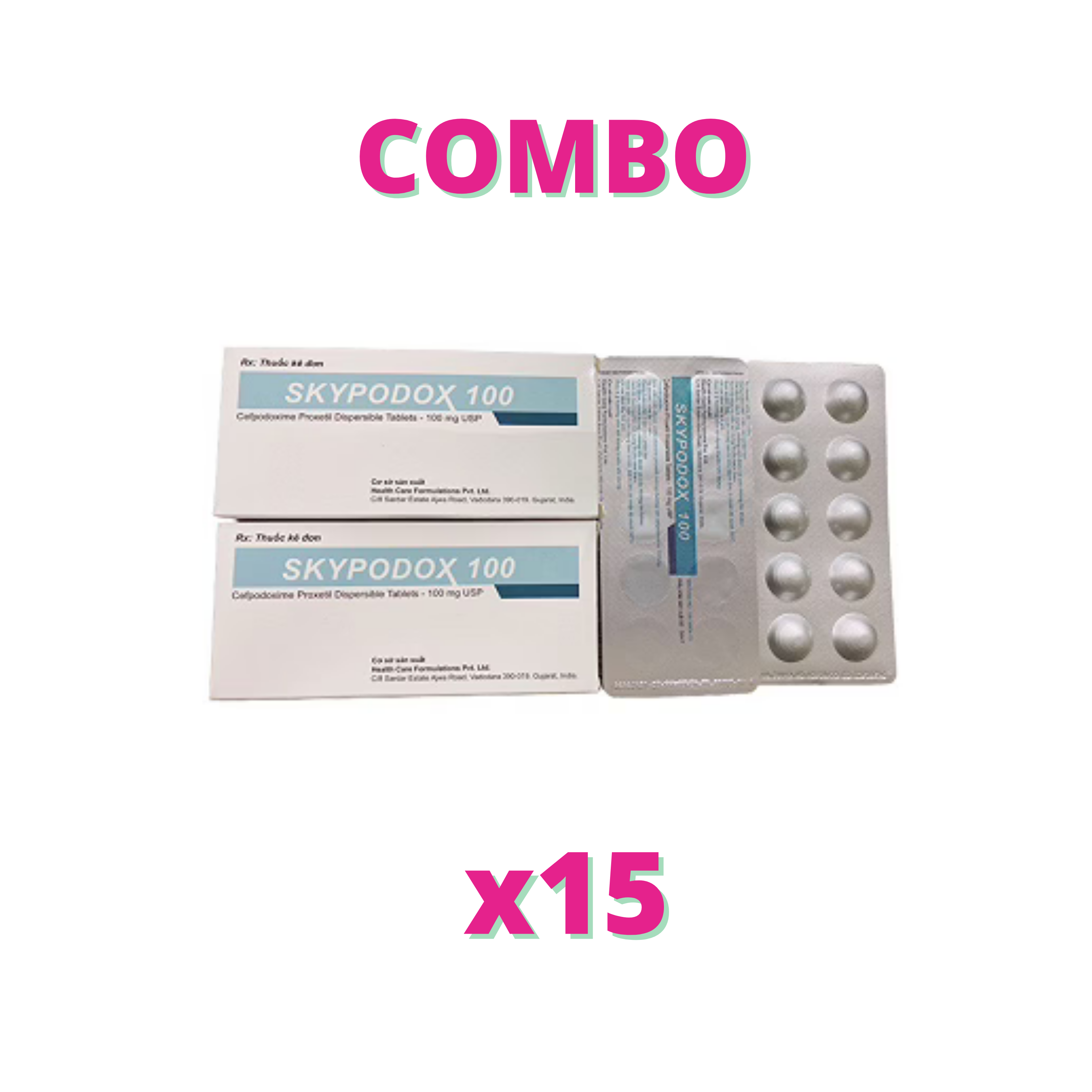 Combo 15 Skypodox Cefpodoxime 100mg Health Care (h/10v)