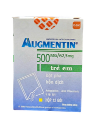 Thuốc kháng sinh Augmentin 500mg/62.5mg GSK (Hộp 12 gói)