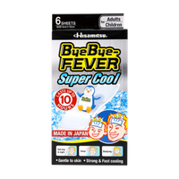 Miếng dán hạ sốt Bye Bye Fever Super Cool đen Hisamitsu (Hộp 6 miếng)