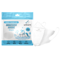 Khẩu trang 5D Unicorn trắng Thiên Thủy (Gói 10 cái)