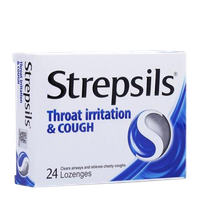 Viên ngậm ho Strepsils throat irritation & cough (Hộp 24 viên)