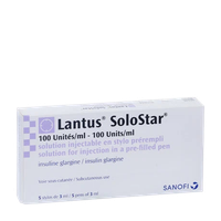 Bút tiêm điều trị đái tháo đường Lantus Solostar 100IU/ml (Hộp 5 cái)