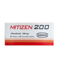 Thuốc trị giun sán Mitizen 200 (Hộp 2 viên)