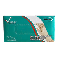 Găng tay y tế Latex có bột nhám size S Vglove (Hộp 100 chiếc)