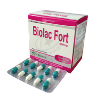 Men hỗ trợ tiêu hóa Biolac Fort 500 (Hộp 100 viên)