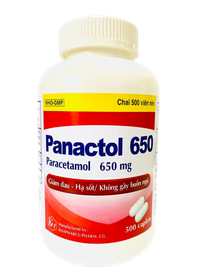 Thuốc giảm đau, hạ sốt Panactol 650 (Chai 500 viên)