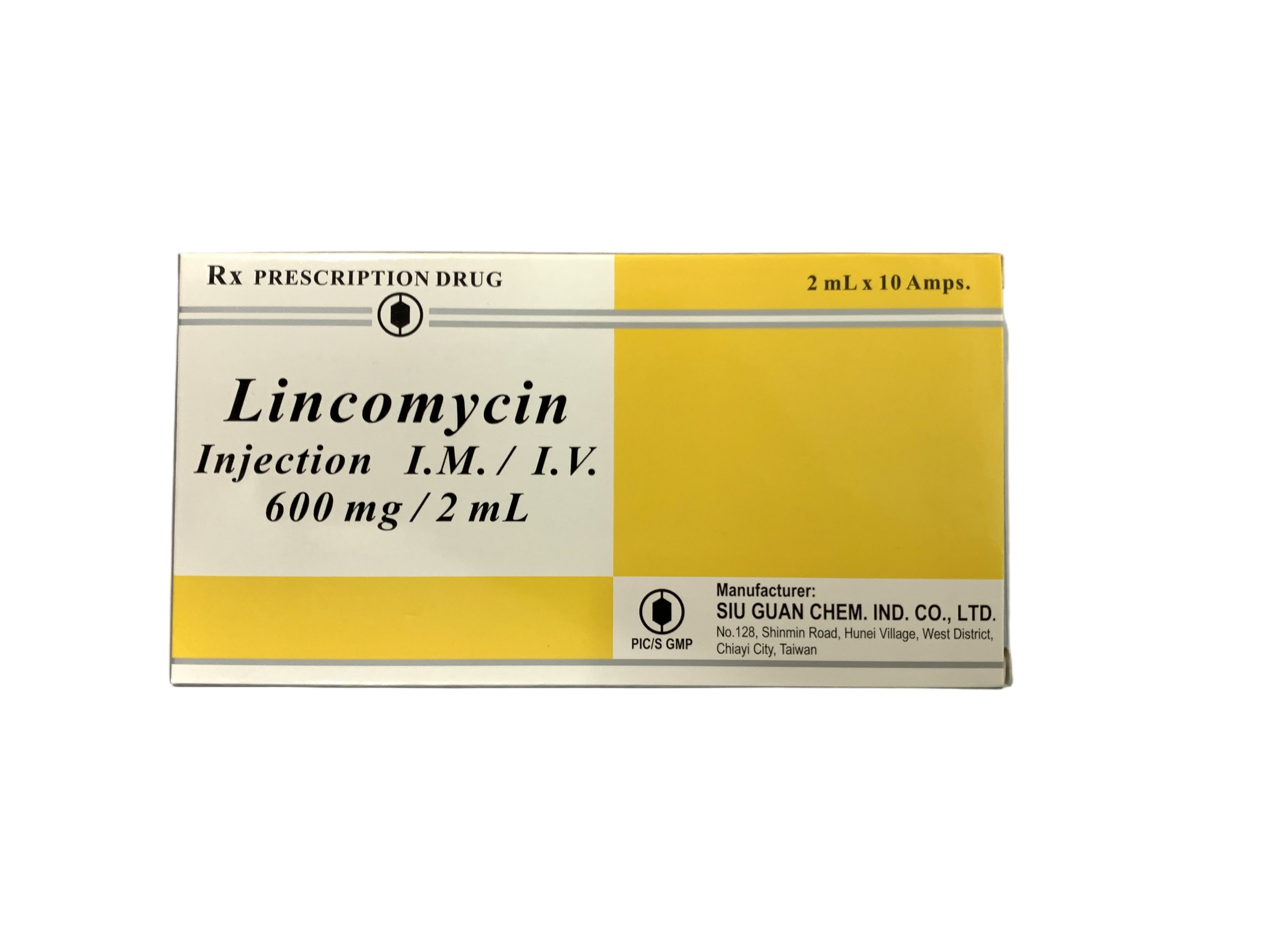 Lincomycin Injection 600 Mg/2 Ml Siu Guan Chem (h/10o/2ml)