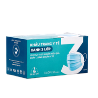 Khẩu trang 3 lớp xanh Bông Bạch Tuyết (Hộp 50 cái)