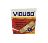 Băng cá nhân Vidugo đỏ Band Adhesive (Hộp 100 miếng)