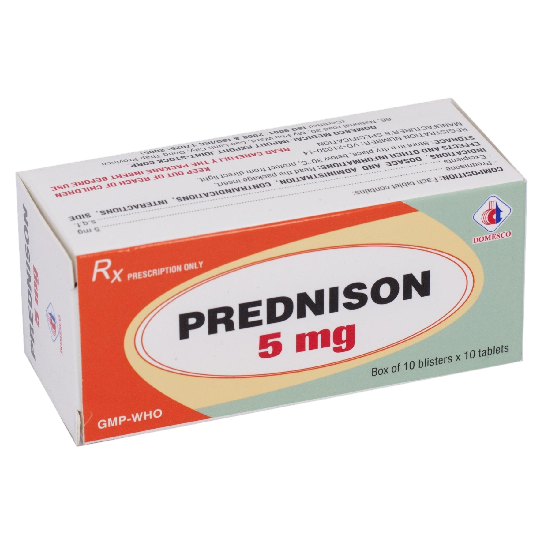 Prednison 5mg Domesco (h/100v Nén)