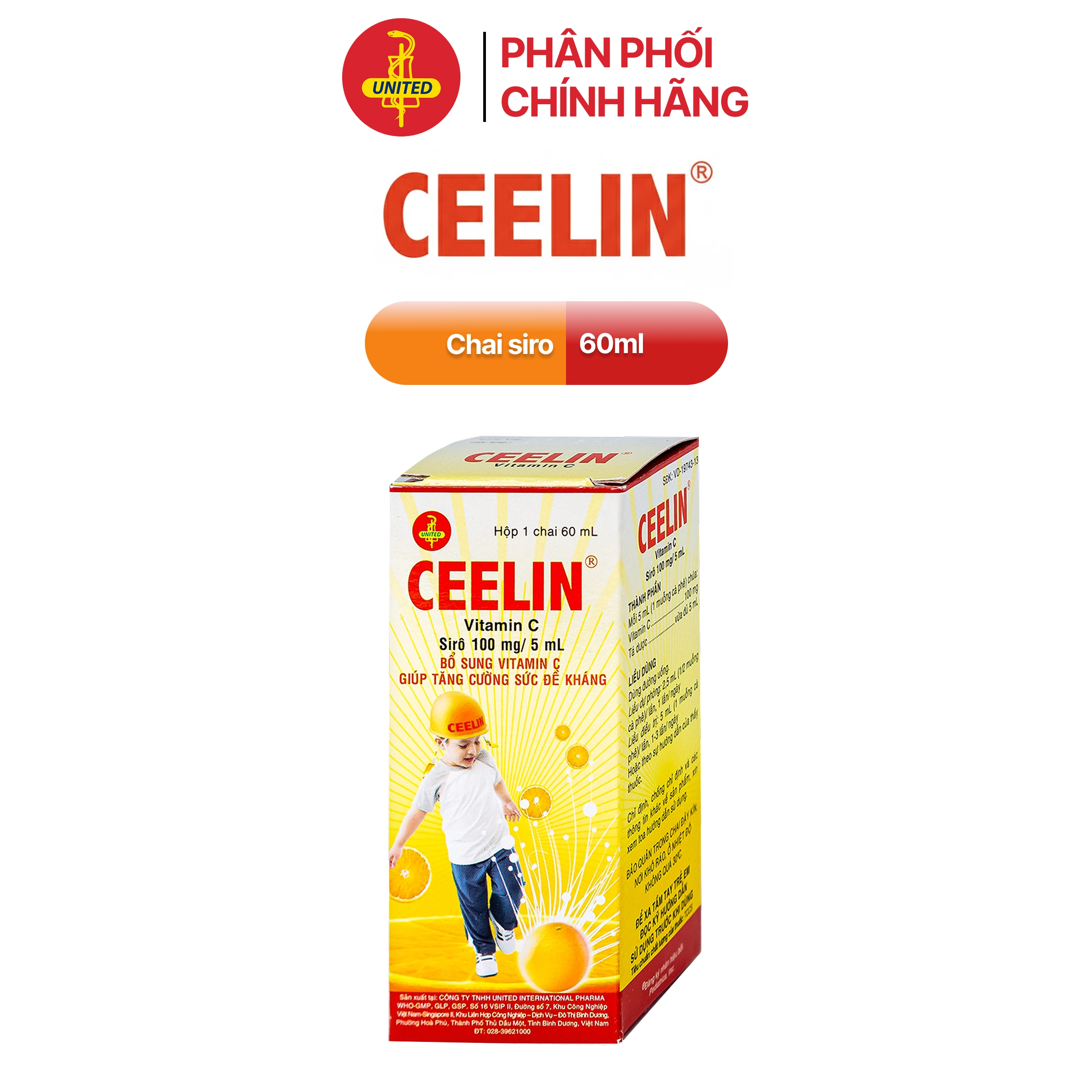 Ceelin Vitamin C 100mg/5ml United (c/60ml)