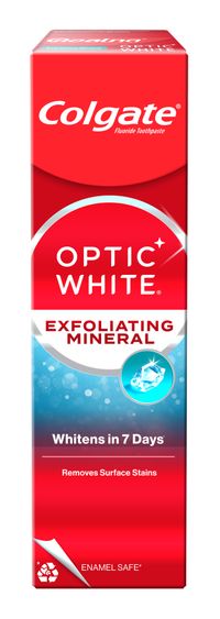 Kem đánh răng Colgate Optic White Exfoliating Mineral (Tuýp 100 gram)