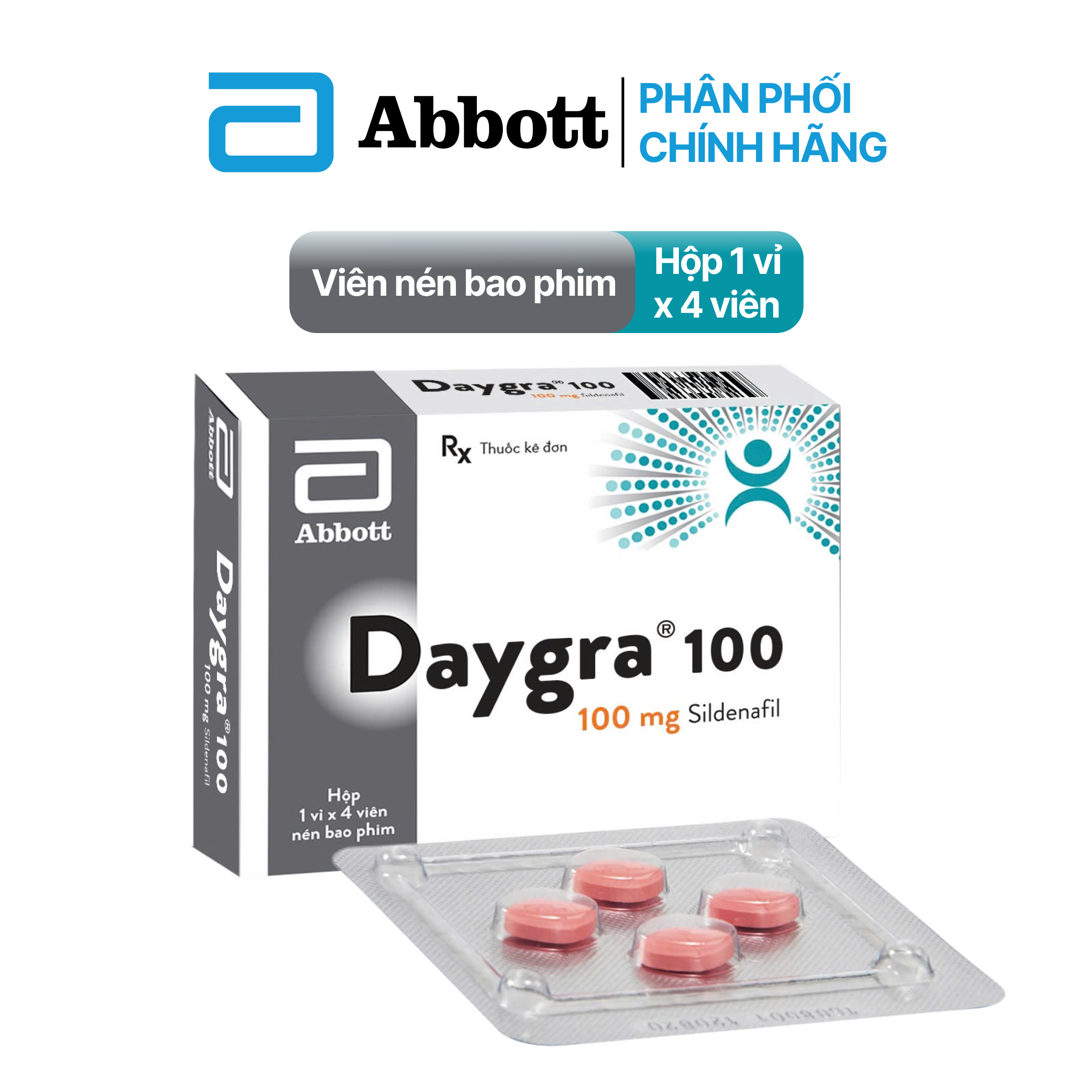 Daygra Sildenafil 100mg Abbott (hộp/4viên Nén)