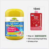 Kẹo dẻo bổ não, tim, mắt Kids Smart Vita Gummies  (Chai 60 viên)