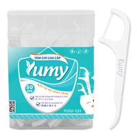 Tăm chỉ nha khoa Yumy hộp chữ nhật đứng Sapon (Hộp 50 cây)