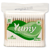 Tăm bông Yumy thân trúc Sapon (Gói 100 que)