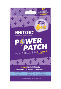 Miếng dán mụn 3in1 Benzac Power patch (Hộp 12 miếng)