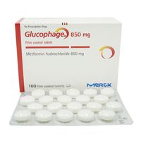 Thuốc điều trị đái tháo đường Glucophage 850 (Hộp 100 viên)