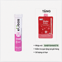 Viên sủi bổ sung Vitamin C 1000mg vị dưa hấu Kudos (Tuýp 20 viên)