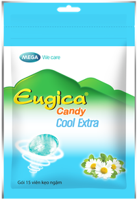 Viên ngậm ho Eugica Candy Cool Extra Mega (Gói 15 viên)