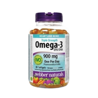 Viên uống bổ não, tim, mắt Omega 3 Webber Naturals (Chai 80 viên)