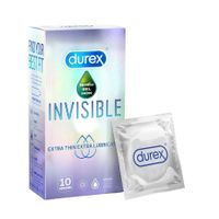 Bao cao su Durex Invisible Extra Lubricated Extra Thin (Hộp 10 cái)