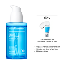 [Có quà tặng] Serum dưỡng ẩm Real Barrier Aqua Soothing Ampoule (Chai 50ml) Tặng 1 tuýp kem dưỡng phục hồi 10ml