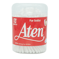 Tăm bông Aten thân nhựa trẻ em (Hũ tròn 120 que)