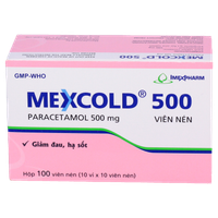 Thuốc giảm đau, hạ sốt Mexcold 500 (Hộp 100 viên)
