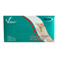 Găng tay y tế Latex có bột trơn size M Vglove (Hộp 100 chiếc)